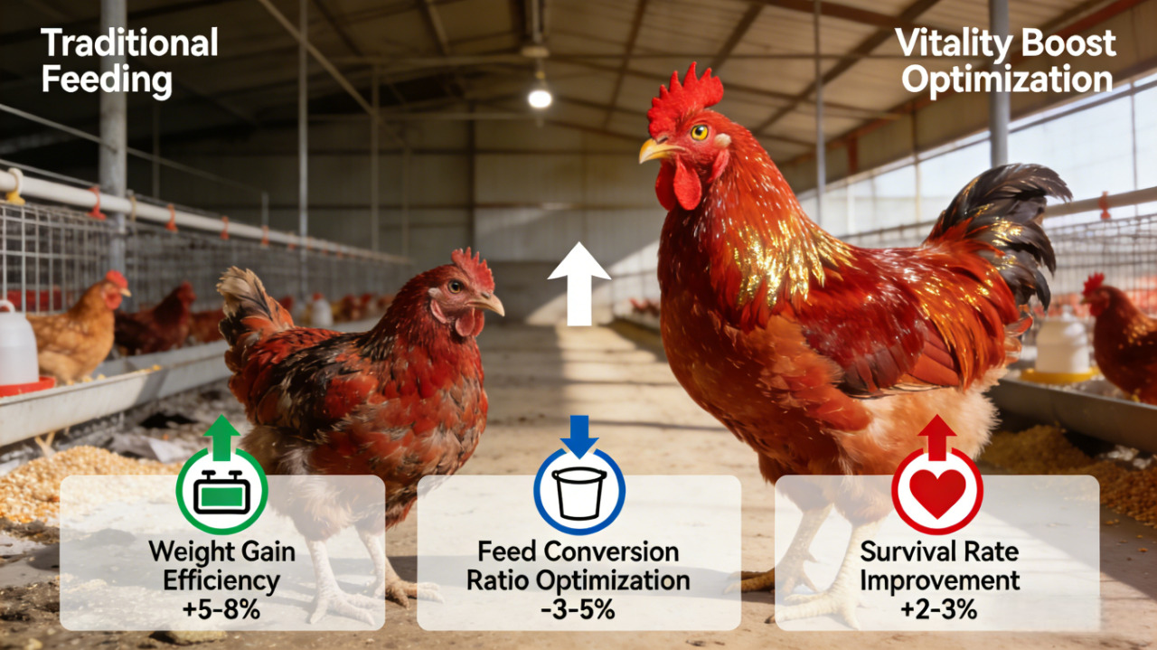 倍力素土雞性能提升效益對比圖