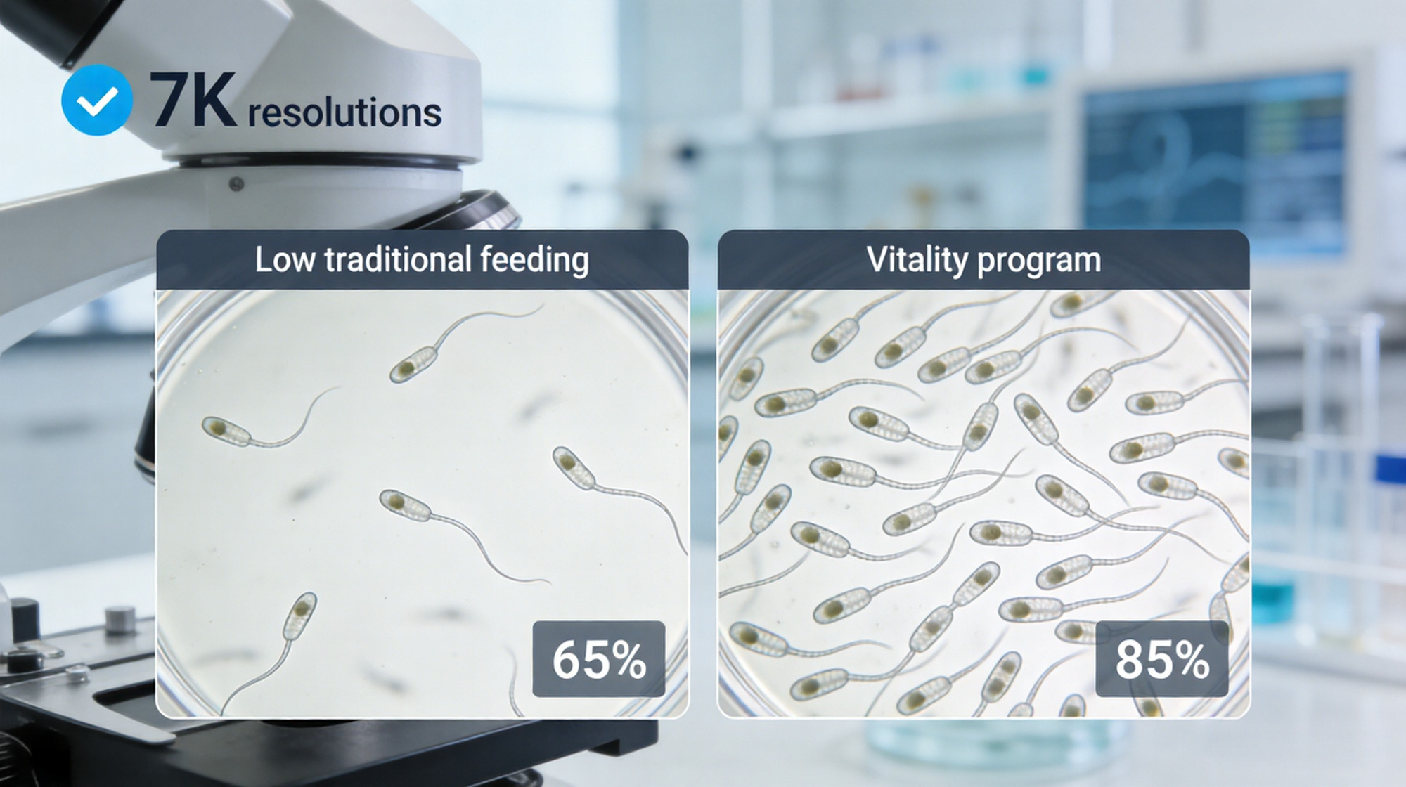 傳統飼養vs倍力素方案精子活力對比